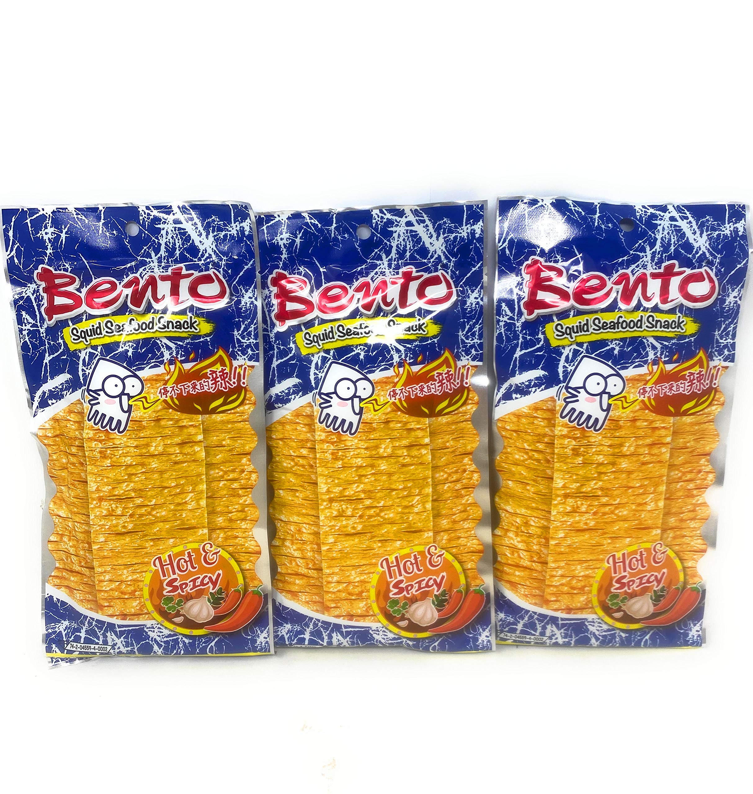 Amazon.com: Bento Squid Seafood Snack Hot & Spicy 0.7oz, (3 Pack